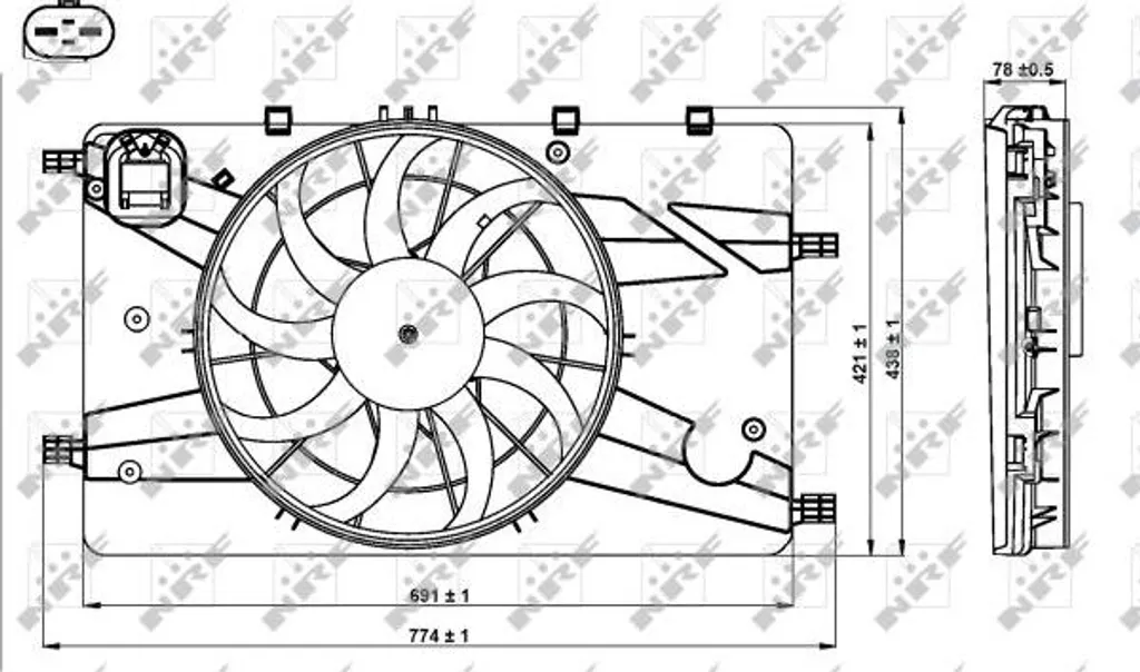 NRF 47757 Ventilateur de Refroidissement Moteur OE 1314021 pour Astra J