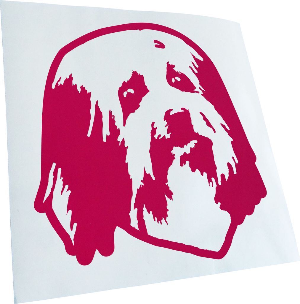 Kiwistar - Autoaufkleber - Lowchen Hund - Pink - 60x55cm - Aufkleber für Auto, Laptop, Fahrrad, LKW, Motorrad mehrfarbig JDM Decal Racing