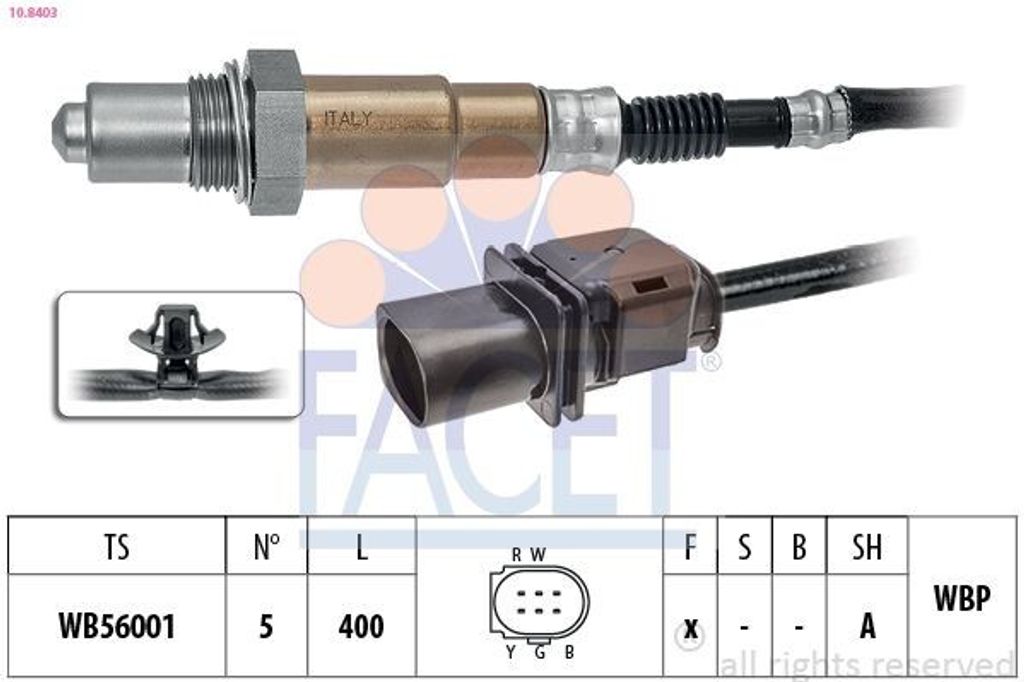 FACET Lambdasonde für HYUNDAI i30 (GD) vor-Kat Beheizt Planarsonde Breitband-Lambda-Sonde 400mm 10.8403