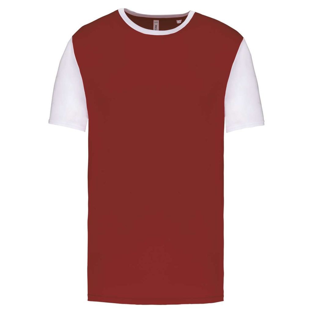 Proact Herren Sportshirt Short Sleeve Baseball T-Shirt Oberteil, Größe:S, Farbe:Garnet/White