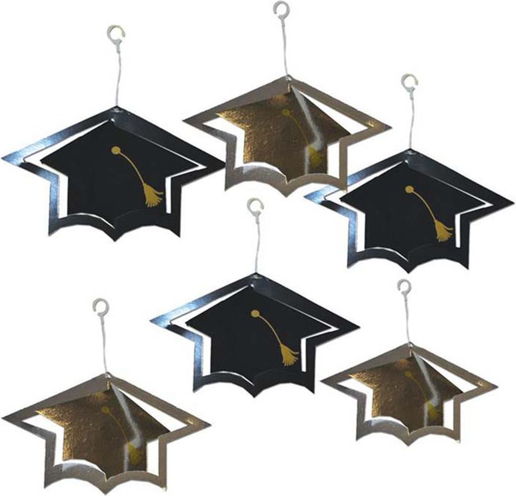 Swirldeko Graduation Abschlusshüte 6 Stück