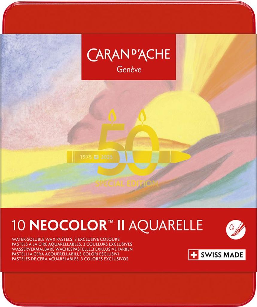 CARAN D'ACHE Aquarell-Wachsmalstift NEOCOLOR II "Pastel" 10 Stifte
