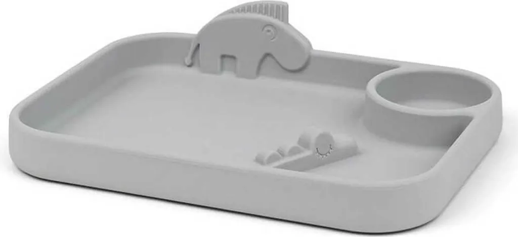 Piatto per bambini Done by DeerPiatto per bambini in silicone Peekaboo grigio