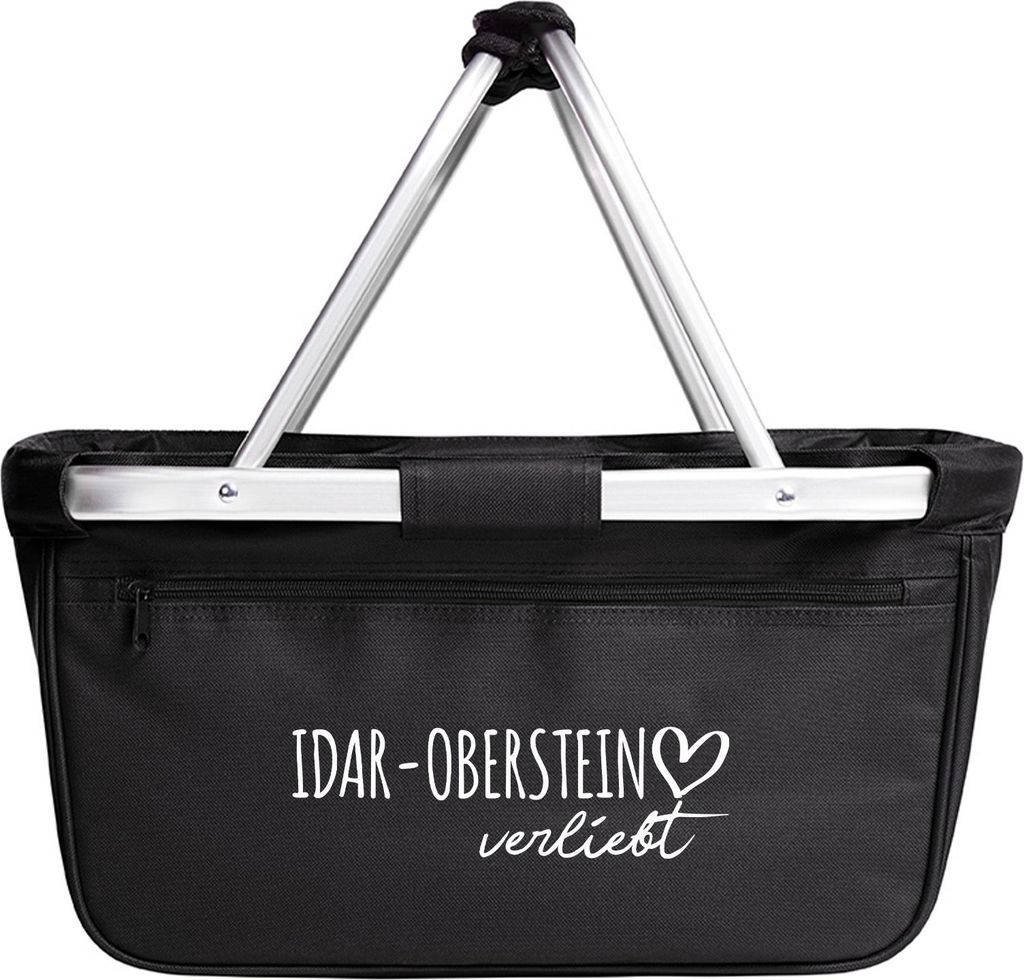 Huuraa Einkaufskorb Idar-Oberstein verliebt 20 Liter Black faltbarer Tragekorb Geschenkidee