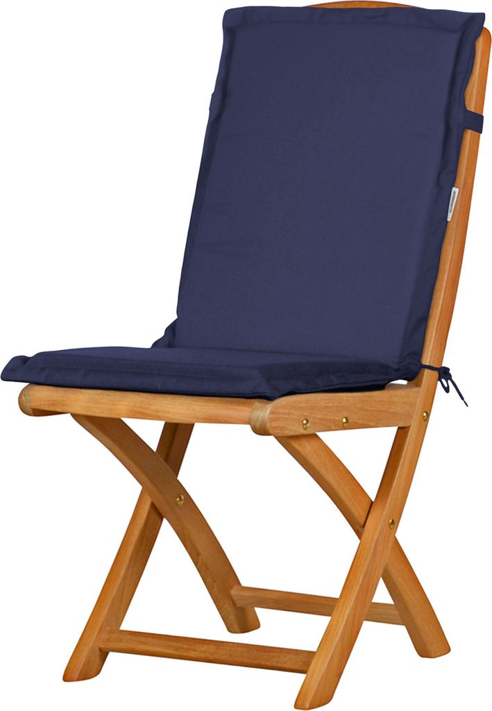 Polsterauflage Gartenstuhl Auflage blau, Klappstuhl Auflage als waschbares und UV-beständiges Gartenpolster