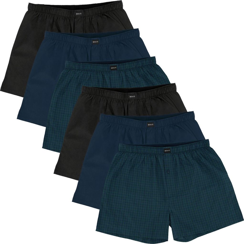 Gomati 6er Pack Herren Boxershorts Webboxer - Navy Schwarz Produktbild 