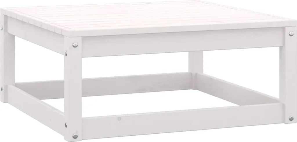 SYFAX Sgabello Esterno Bianco in Legno + Cuscino | Robusto e Pratico