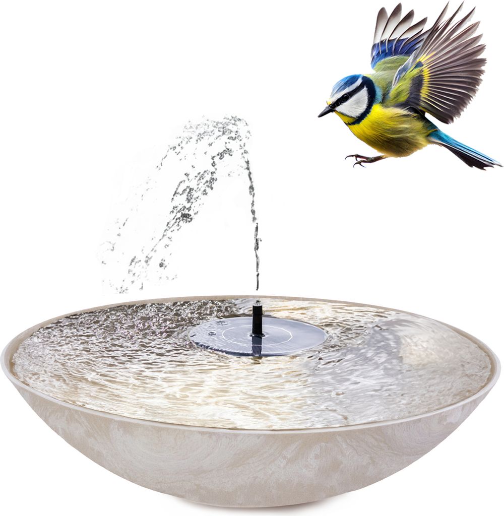 Solar-Brunnen Set für draußen - 45 cm Schale sand