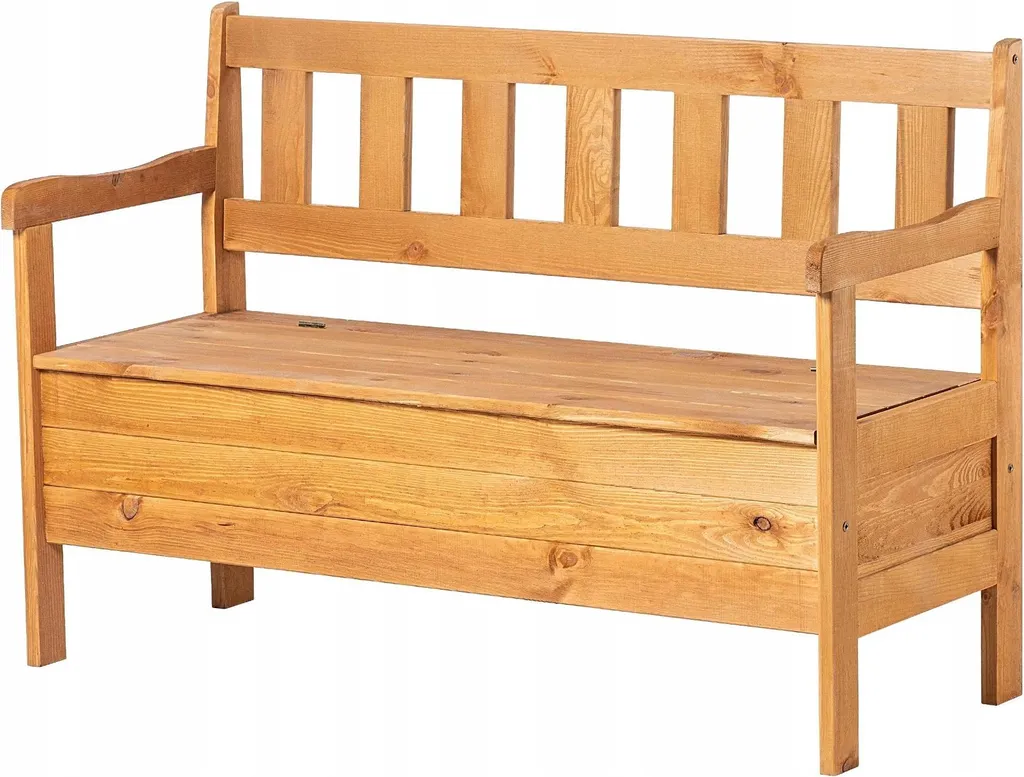 Banc de jardin 120 cm en bois naturel robuste avec dossier confortable