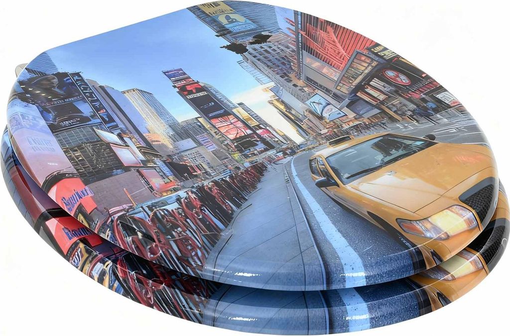 vidaXL Soft-Close Toilettensitz 2 pcs Mehrfarbig 44 x 38 cm MDF-Platte