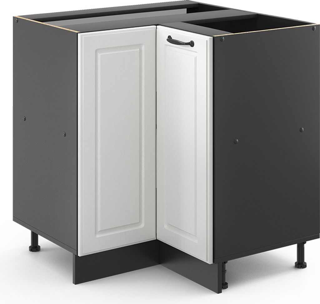 Eckunterschrank Vicco R-Line Weiß Landhaus 75.6 cm ohne Arbeitsplatte, Model 36579