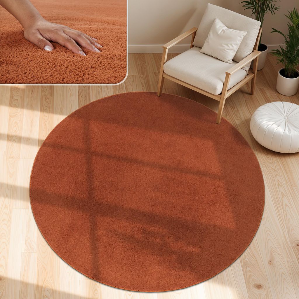Moderner Wohnzimmer Teppich Kurzflor Waschbar Weich Produktbild 