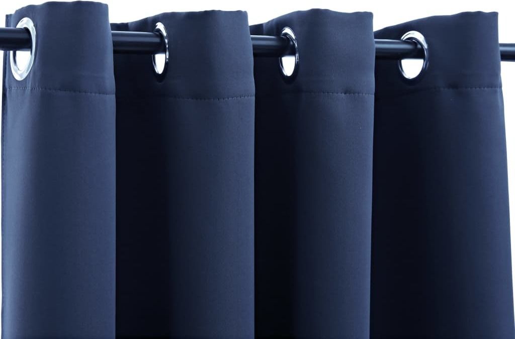 “2026 Modern“ Verdunkelungsvorhänge mit Metallösen 2er-set - Blau 140x245cm - Gardinen & Vorhänge Designermöbel 994172 - Gardinen & Vorhänge