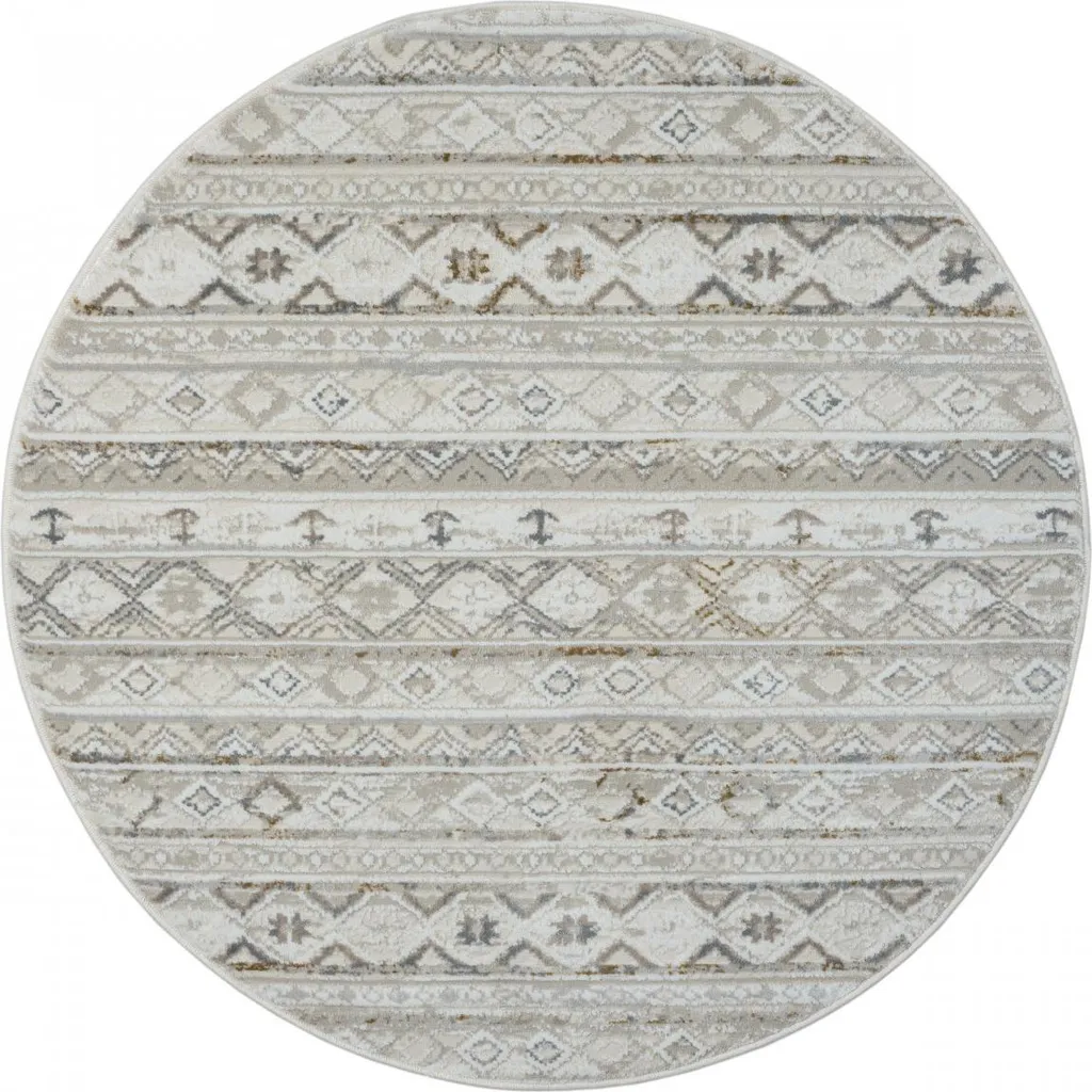 Tapis rond crème My Nomady CA60054 120 cm anti-poussière facile