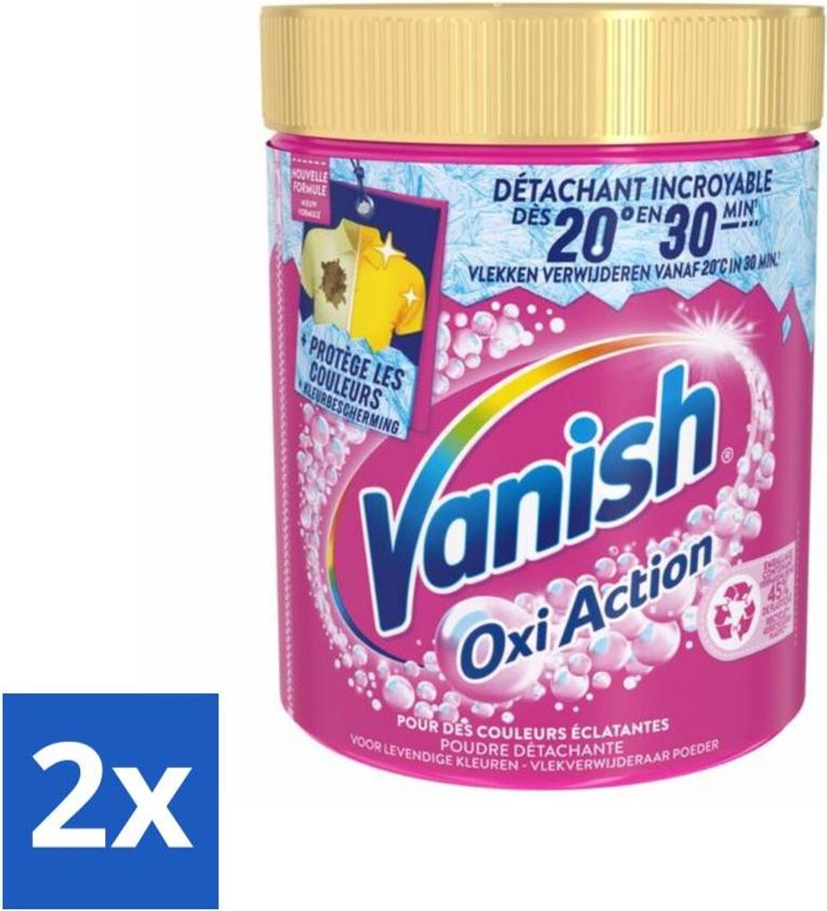 Vanish – Fleckenentferner – Oxi Action Wash Booster Pulver – Für Buntwäsche – 940 g - Vorteilspack - 2 Stücke