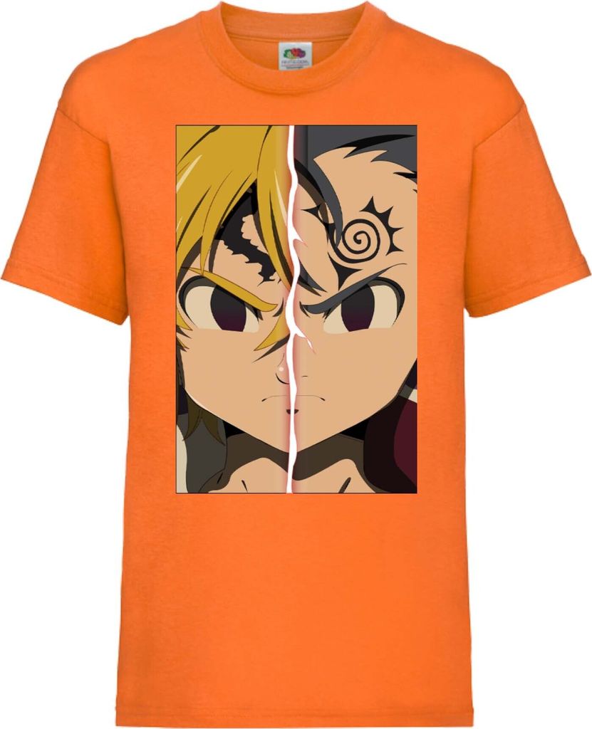 Kinder T-Shirt The Seven Anime Deadly Manga Sins Meliodas 01 Meliodas, 12-13 Jahr - 152 / Orange