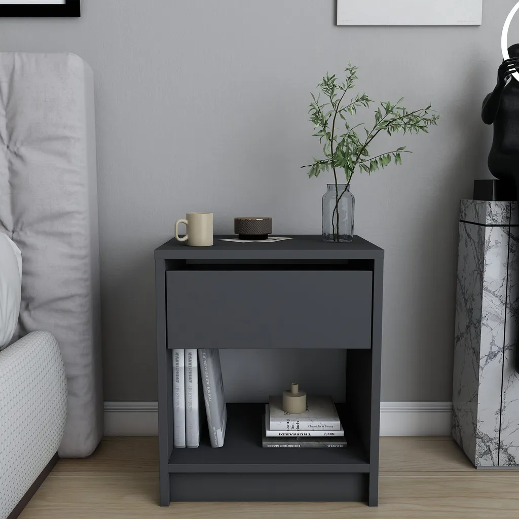 Skye Decor Sheridan Anthracite : Table de Chevet Design 45x53x36 cm