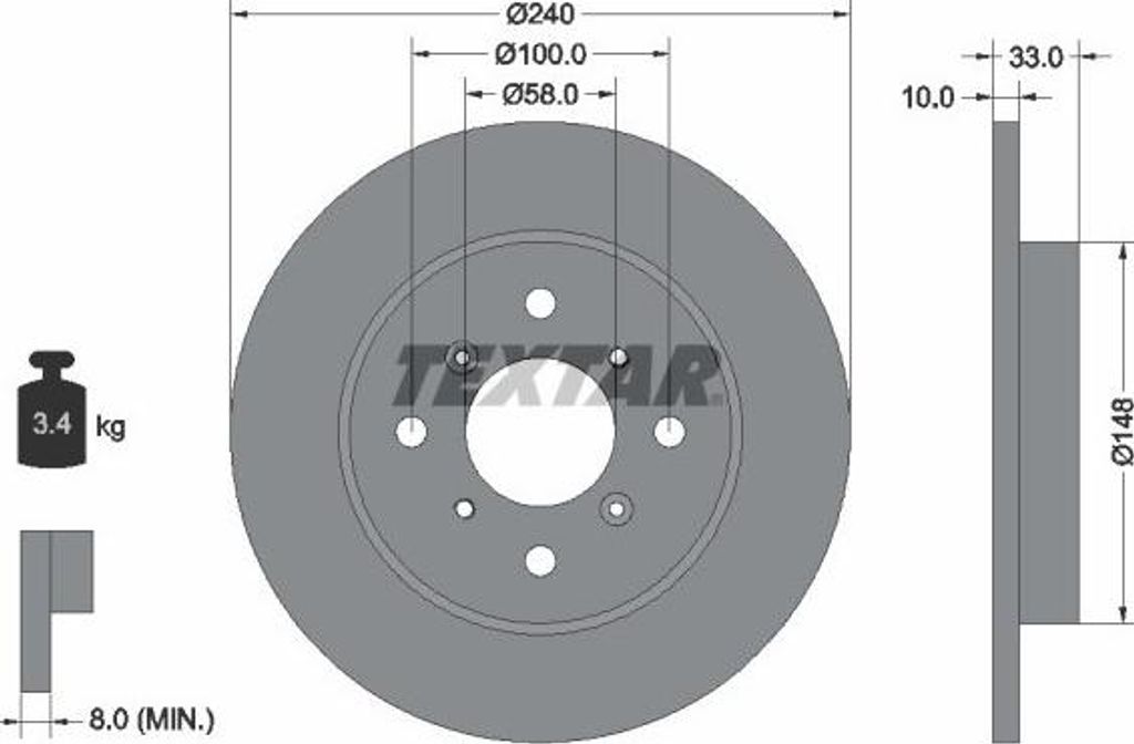 2x TEXTAR Bremsscheibe 92153300 für SUZUKI BALENO Schrägheck (EG) BALENO (EG)