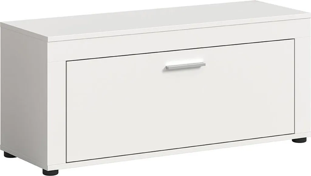 Banc de Rangement Chaussures Jam Blanc avec 1 Abattant de Style Moderne