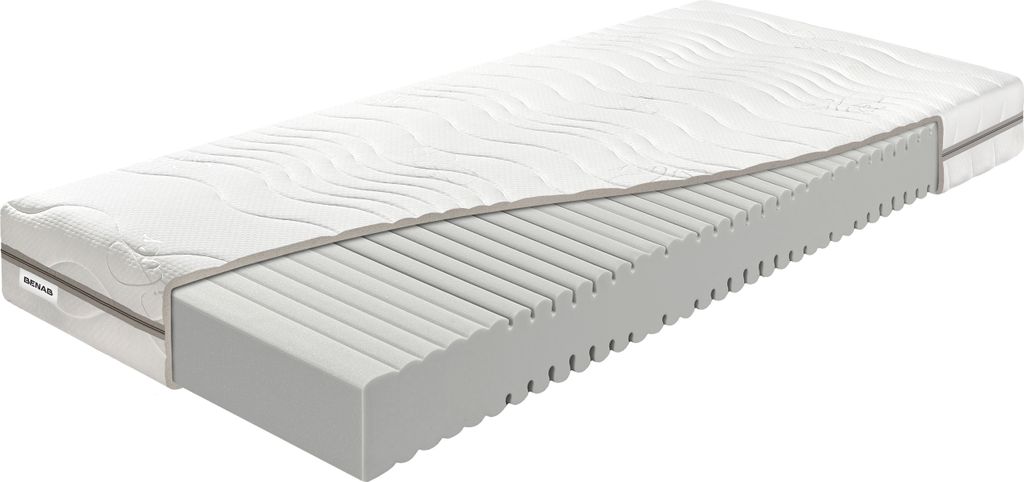 Schaummatratze Benab Dream Easy 15 Matratze 80 x 190 cm H3 hart 15 cm hohe Schaummatratzen, Silber, PUR, 7 Zonen, Profilierung