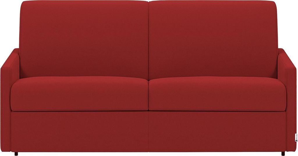 3-Sitzer-Schlafsofa mit Express-Klappmechanismus aus rotem Stoff, mit Sitzfläche aus Memory-Schaum – Liegefläche 140 cm – Matratze 18 cm CALIFE