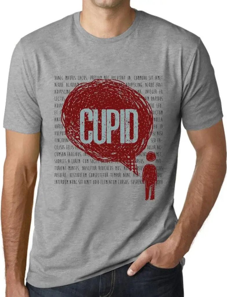 Herren Grafik T-Shirt Gedanken Amor – Thoughts Cupid – Öko-Verantwortlich Vintage Jahrgang Kurzarm Lustige Druck Geburtstag Geschenk Mann
