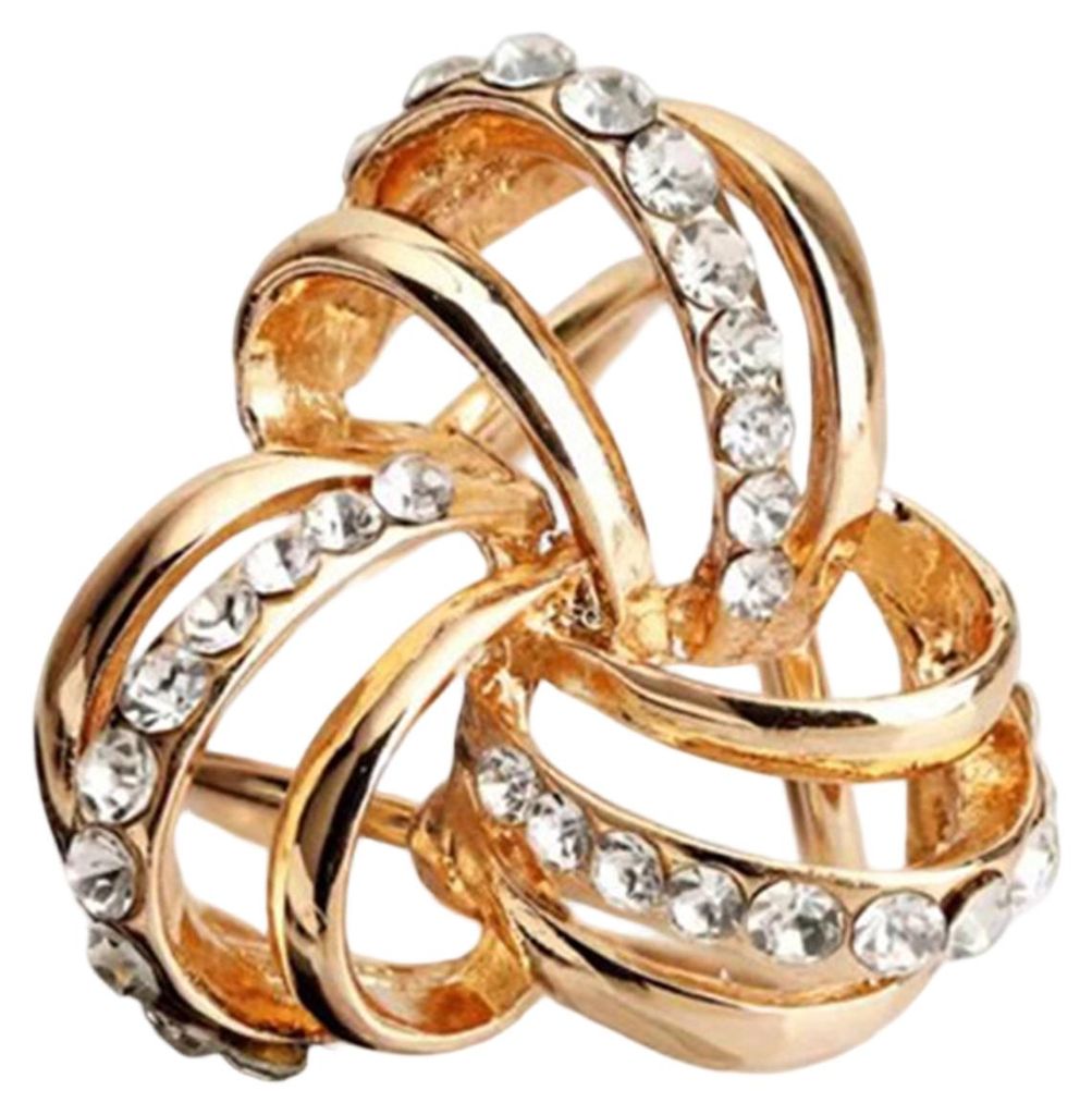 Strassbesetzter Schalring, 3-Ring-Schalclip-Ring, funkelnder, eleganter Schalhalterring für Damen, Tücher, Halstücher und Seidenschals