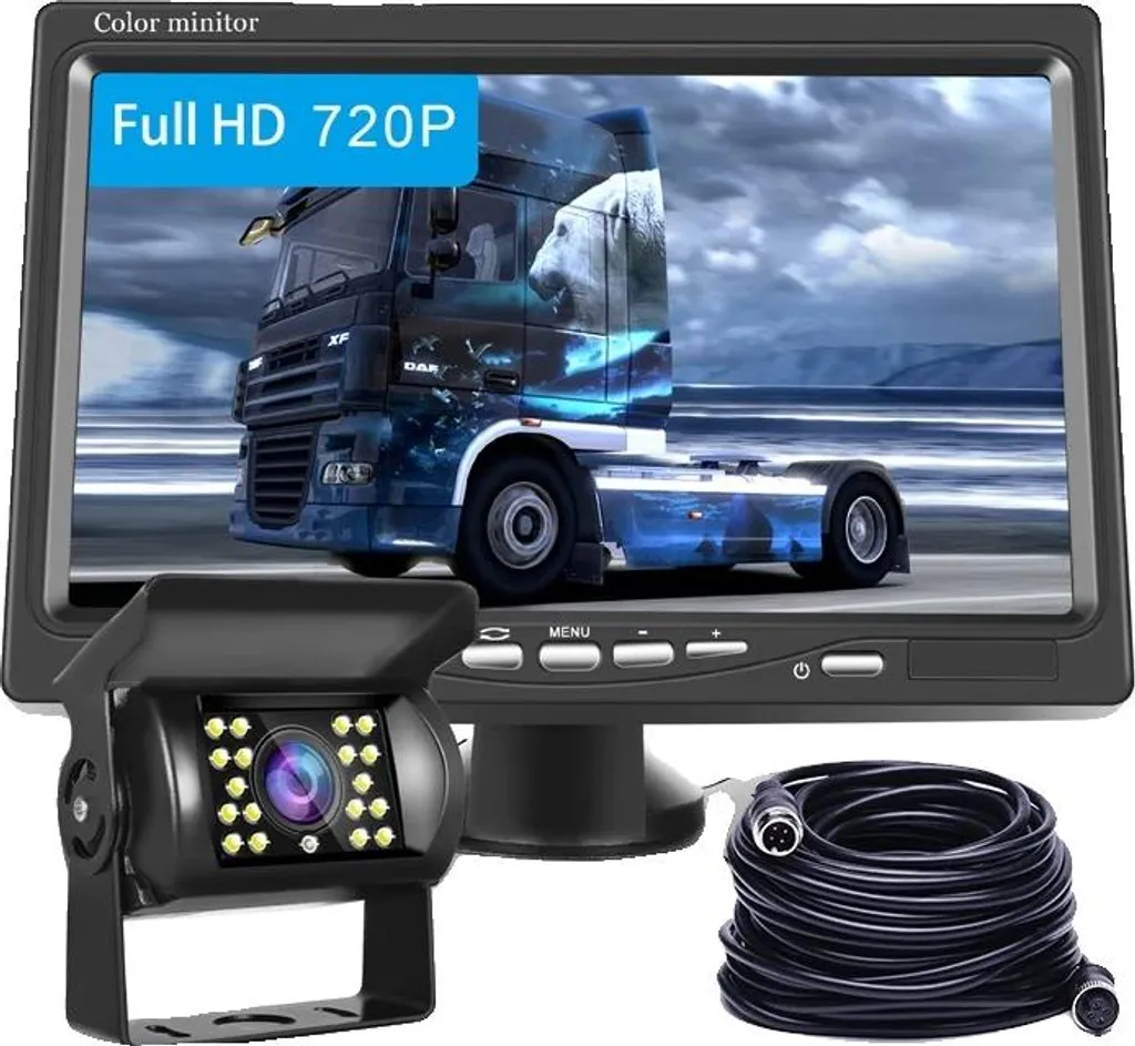 Moniteur de recul LCD 7 pouces étanche pour poids lourds et utilitaires IP67