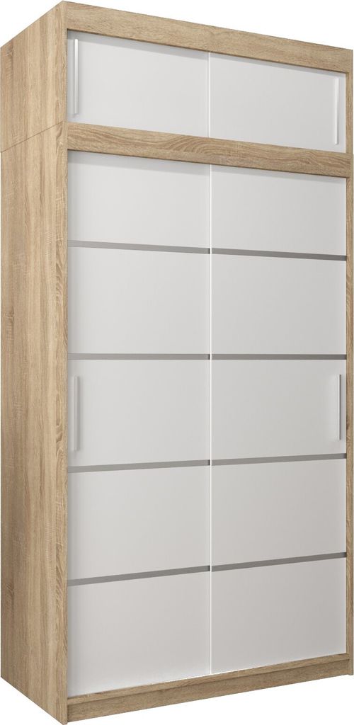 Kleiderschrank, Schiebetürenschrank Schlafzimmer, Schrank VERONA 1 120 mit Aufsatz, Höhe 240 cm