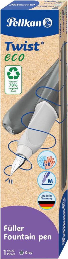 Füller Twist Eco - Feder M grau. Packung mit 10 Stück