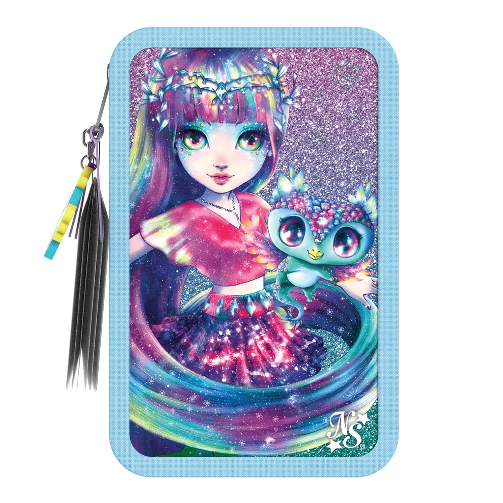 Trousse Isadora Nebulous à 3 compartiments, grand format multicolore