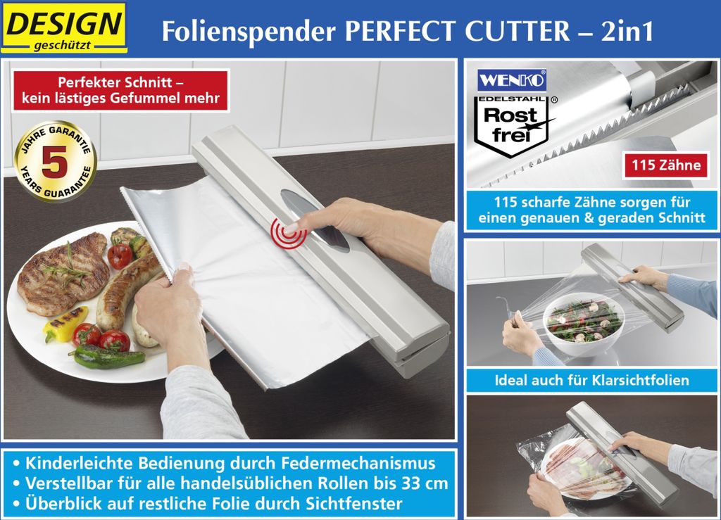 WENKO Folien Schneider Perfect Cutter L Spender Alu Produktbild 