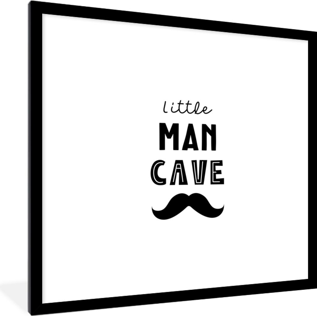MuchoWow Gerahmtes Poster Zitate - Kleine Männerhöhle - Sprichwörter - Jungen - Kind 40x40 cm - Poster mit Schwarzem Bilderrahmen Wandposter R...
