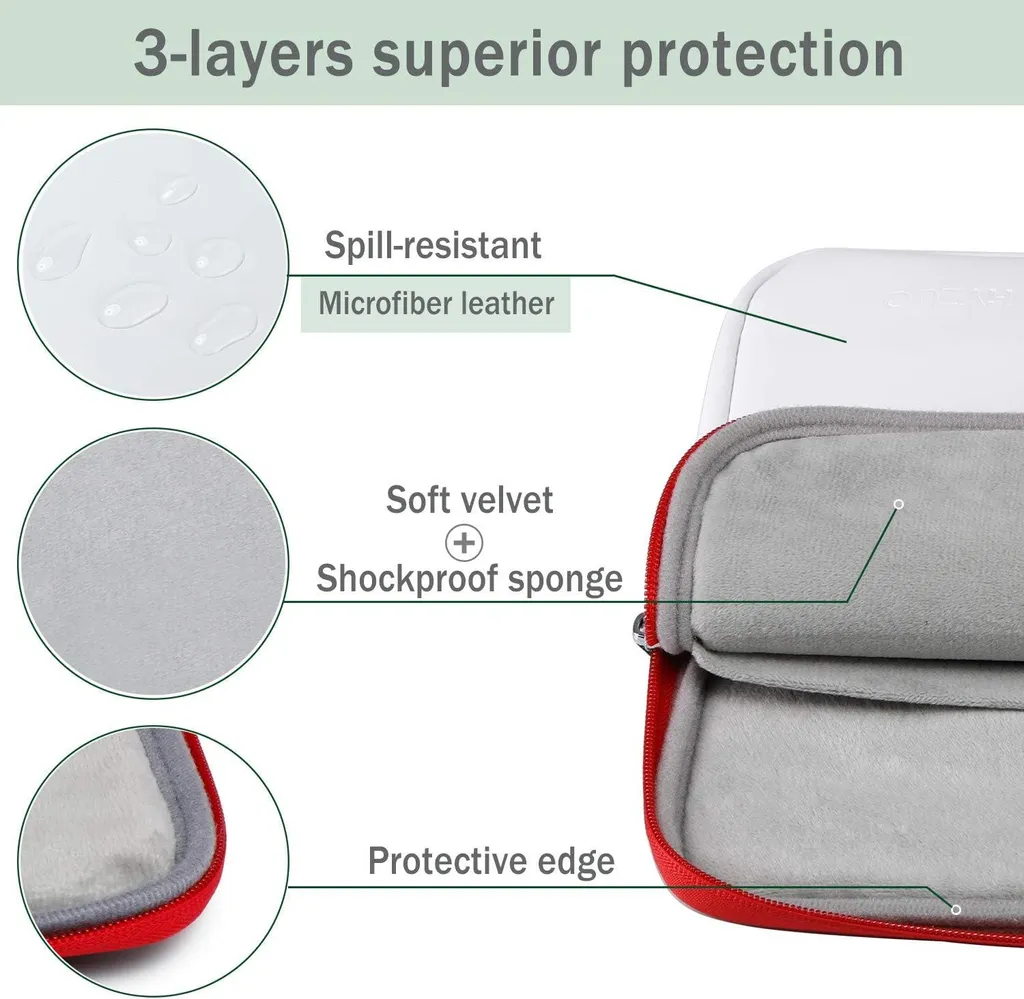 Housse de protection tablette 13,5 pouces anti-rayures blanc rouge