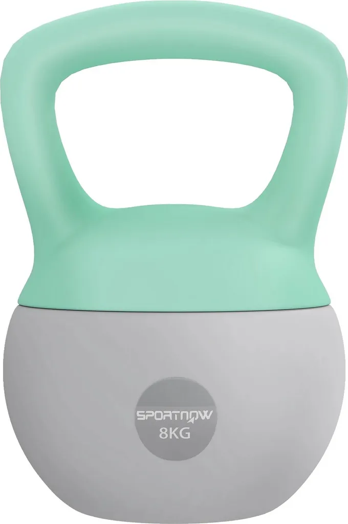 Kettlebell 8 kg rempli de sable avec poignée antidérapante - Menthe