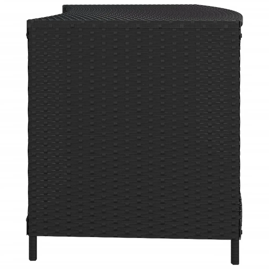 Étagères d'extérieur pour balcon et terrasse en poly rotin noir