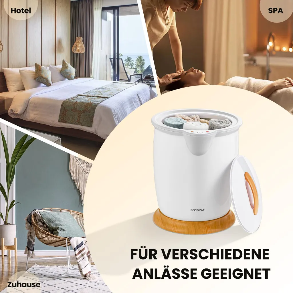 Seau Chauffe-Serviettes Portable 20L Blanc avec Diffuseur d'Arômes - 9