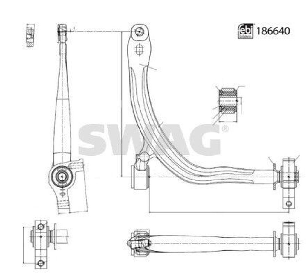 SWAG 33 11 0489 Querlenker Vorne Rechts für CITROËN C5 II Break (RE)
