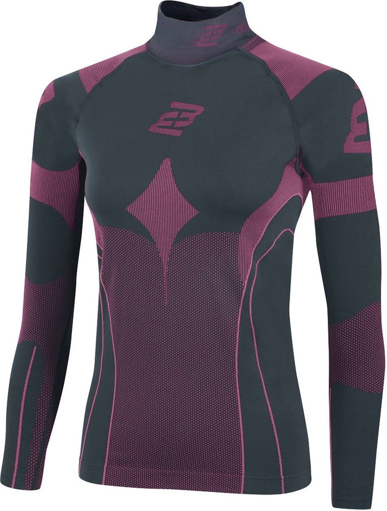 Bogotto Heidy Winter Damen Langarm Funktionsshirt, grau/pink, XL/2XL