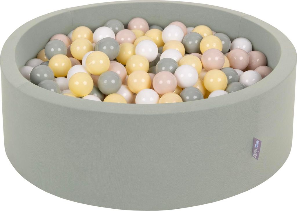 KiddyMoon Rundes Bällebad aus Schaumstoff, mit weichen Bällen, baby kinder bällebad, indoor kinderspielzeug, für kinderzimmer, spielbälle pastel