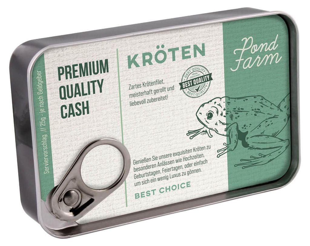 Fischdose Kröten Geschenkdose Geldgeschenk Geschenkidee Produktbild 