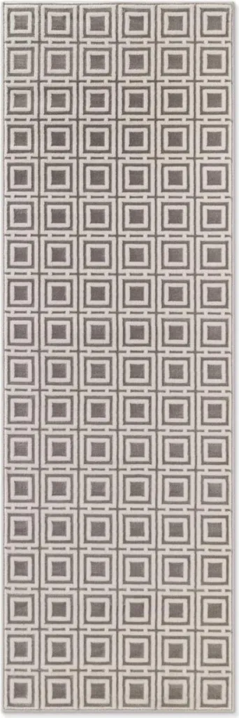 Tapis de Passage Elle Decoration Perles 80x240 cm Gris-Crème Moderne