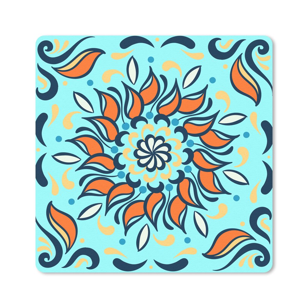 MuchoWow Mauspad Mousepad Blume - Elemente - Muster 20x20 cm - Mousepads - Maus Mat - Pad - Mausunterlage - Desk Mat - Bureauartikeln