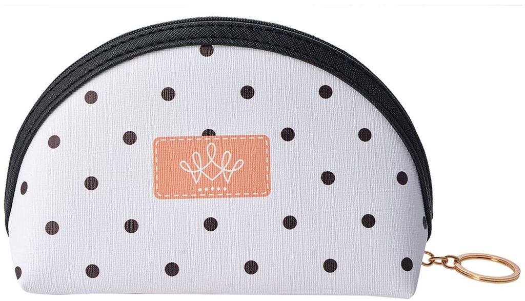 Melady Kulturtasche Damen 18x11 cm Weiß Schwarz Polyester