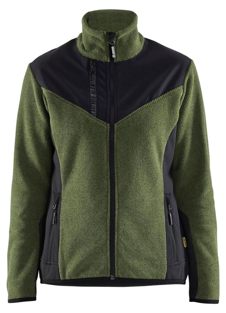 Blakläder Damen Strickjacke mit Softshell 5943, Farbe:Herbstgrün/Schwarz, Größe:L