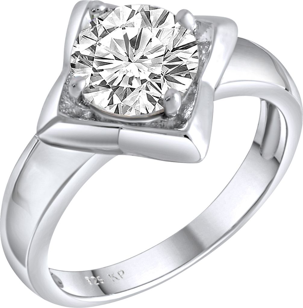 V Ring 925/- Sterling Silber weiß 052 (16,6) Zirkonia weiß 360272359