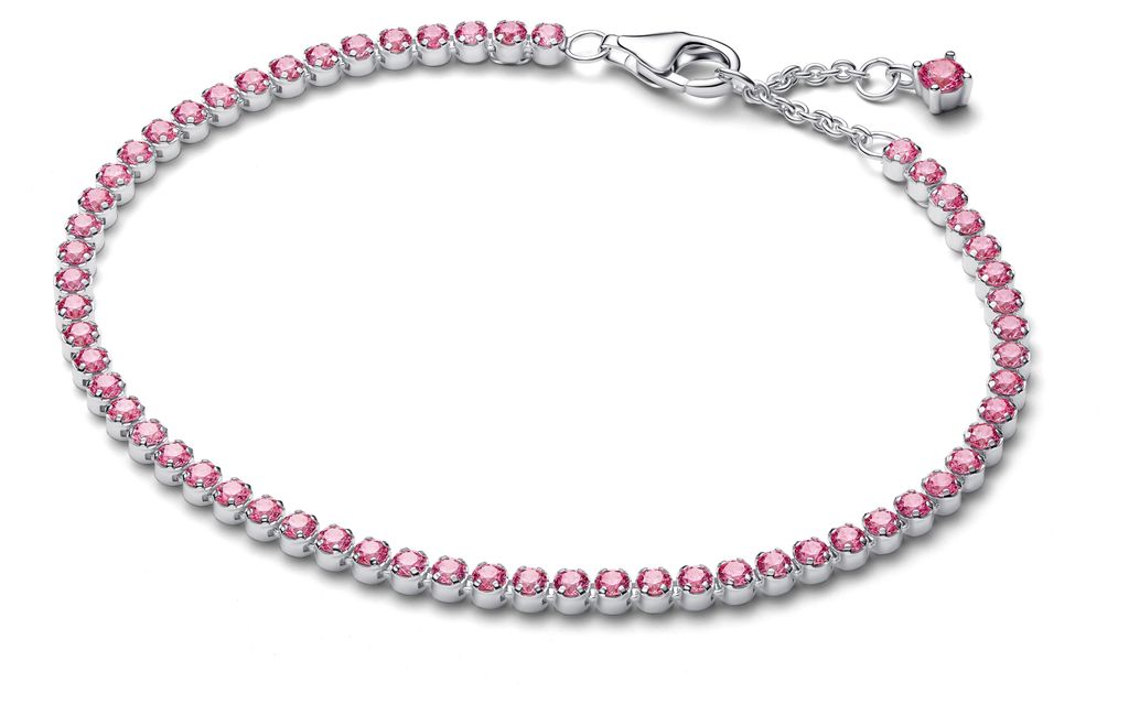 Pandora Tennisarmband Rosa Zirkonia Sterling-Silber 593927C02-16 cm