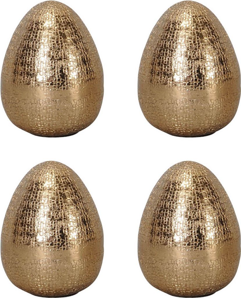 4tlg. Dekoei GOLDEN gold aus Aluminium H9,5cm Metallei Produktbild 