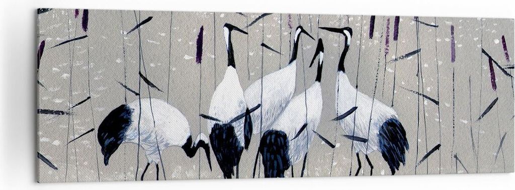 Bild auf Leinwand - Leinwandbild - Vogel Natur Wasser - 160x50cm - Wand Bild - Wanddeko - Leinwanddruck - Bilder - Kunstdruck - Wanddekoration - Le...