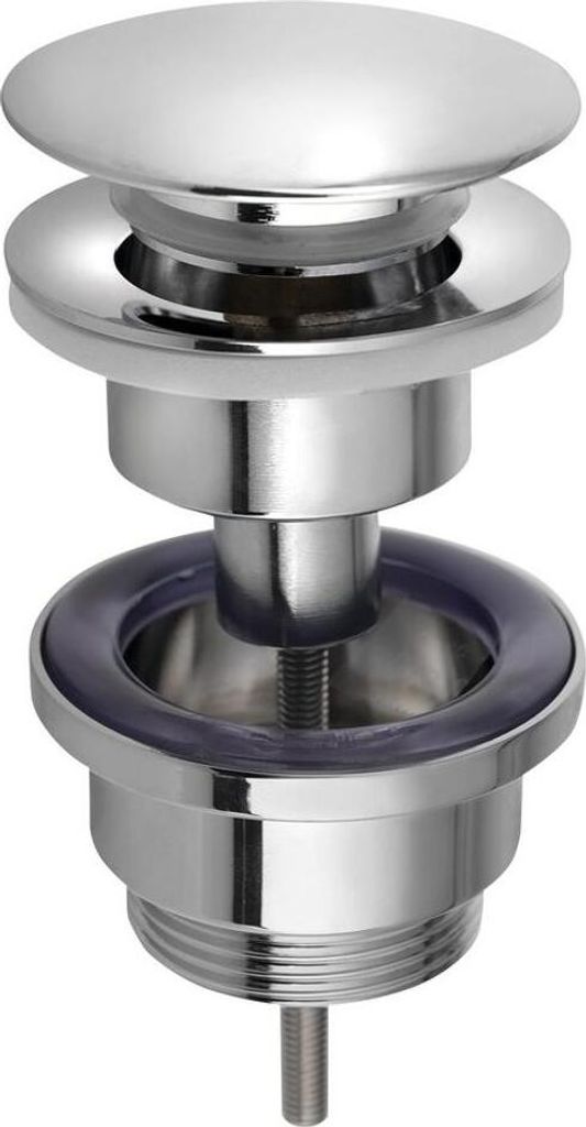 Ablaufgarnitur 5/4“, klick-klack, H. 10-55mm, großer Stopfen, Chrom